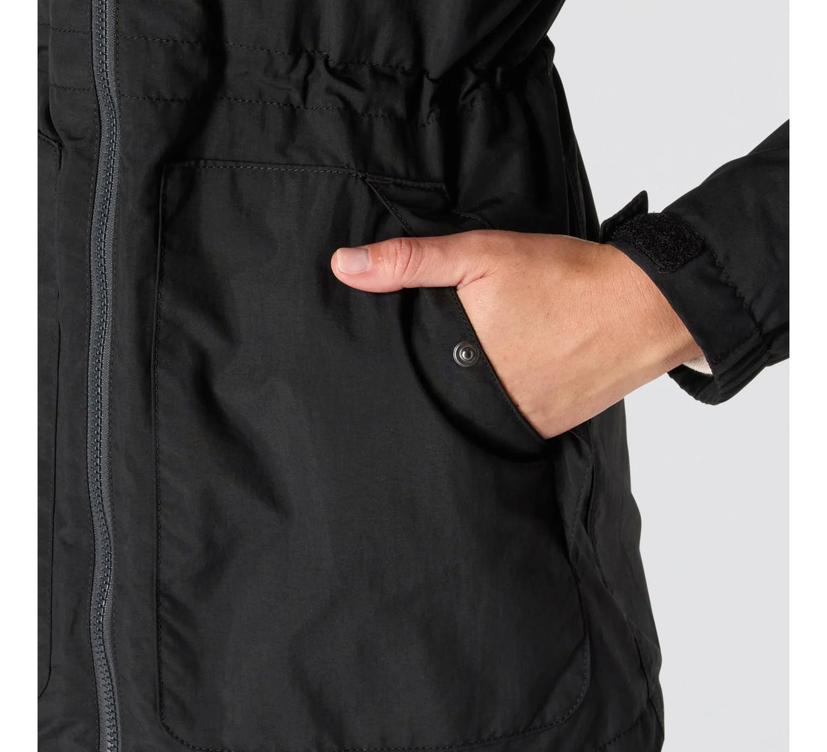 Women's Lightweight Hooded Rain Coat - Black