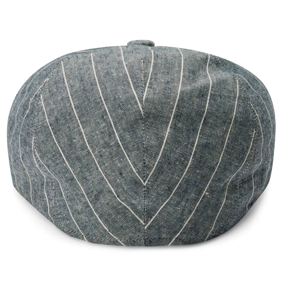 Blue & White Striped Moda Flat Cap