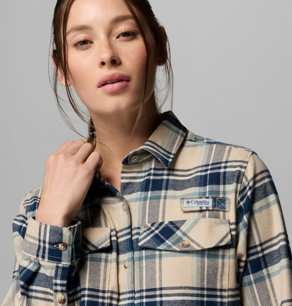 Women's Stretch Fishing Flannel Shirt - Plaid
