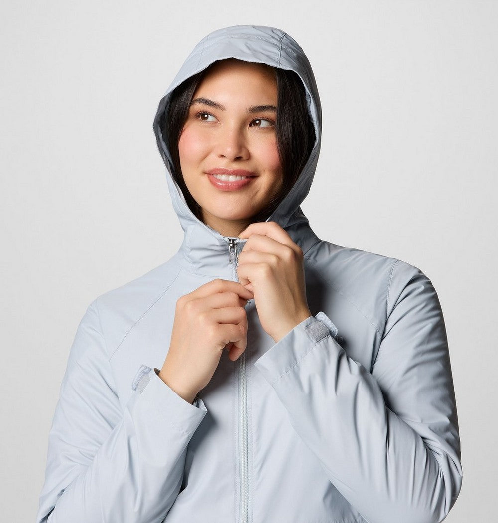Women's Lined Long Rain Jacket - Blue