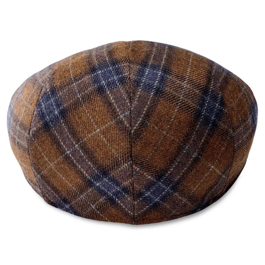 Brown Country Wool Fido Flat Cap
