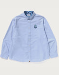 Men's Relaxed Cotton Camouflage Shirt - Blue