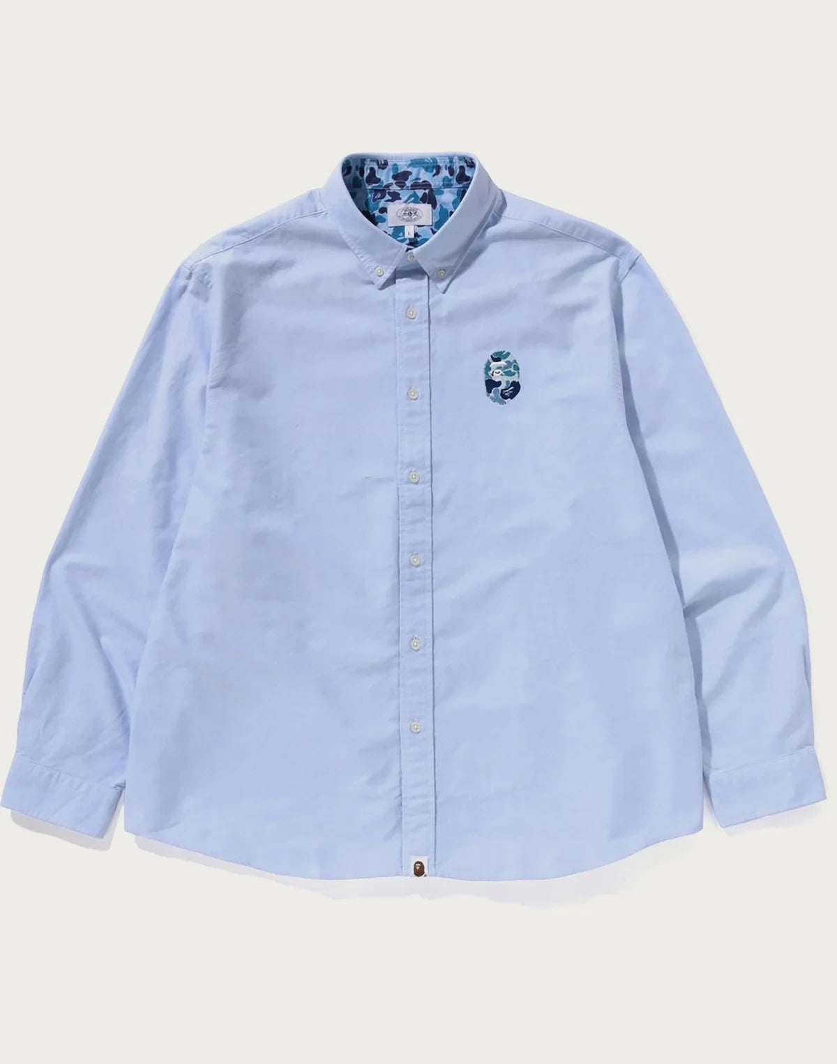 Men's Relaxed Cotton Camouflage Shirt - Blue