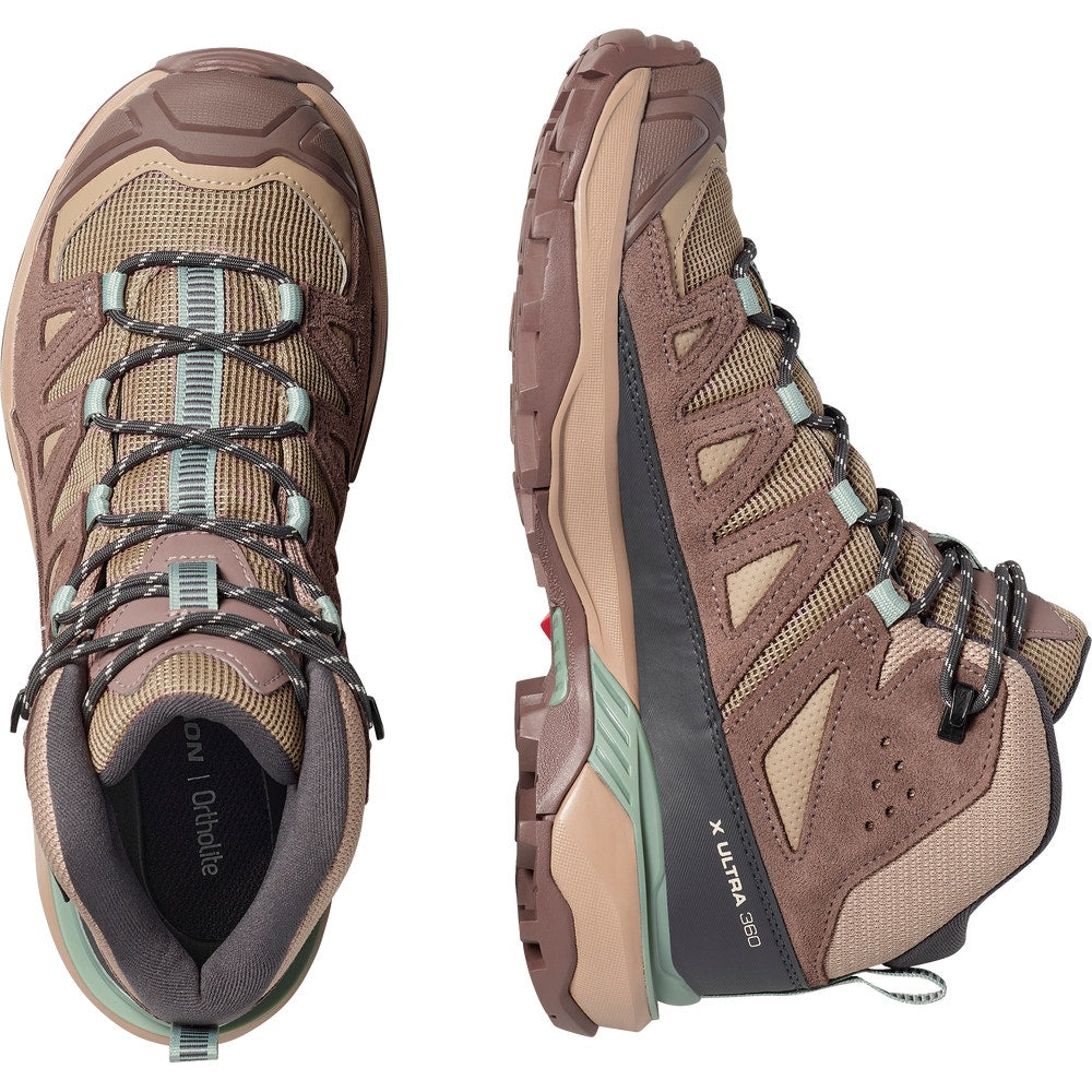 Women's Waterproof Leather Mid Hiking Boots - Tan