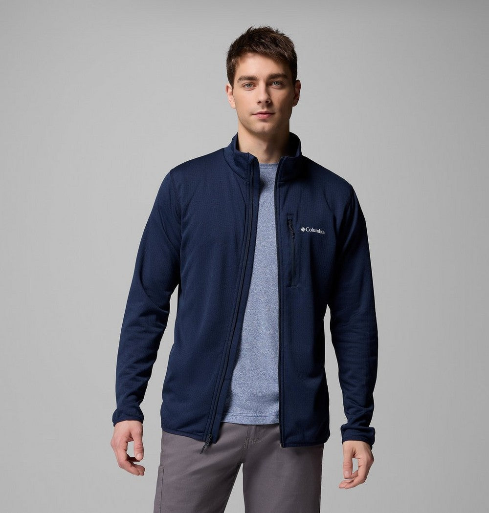 Men's Tall Grid Fleece Full-Zip Jacket - Gray