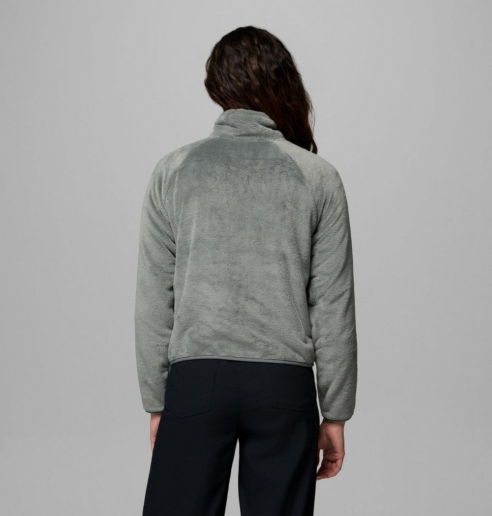 Women's Cropped Sherpa Full-Zip Fleece - Green