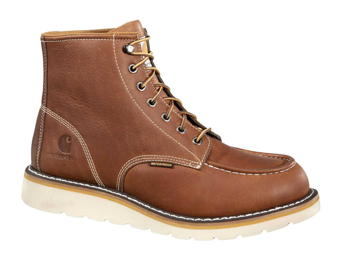 Men's 6-Inch Waterproof Steel Toe Wedge Boot - Tan