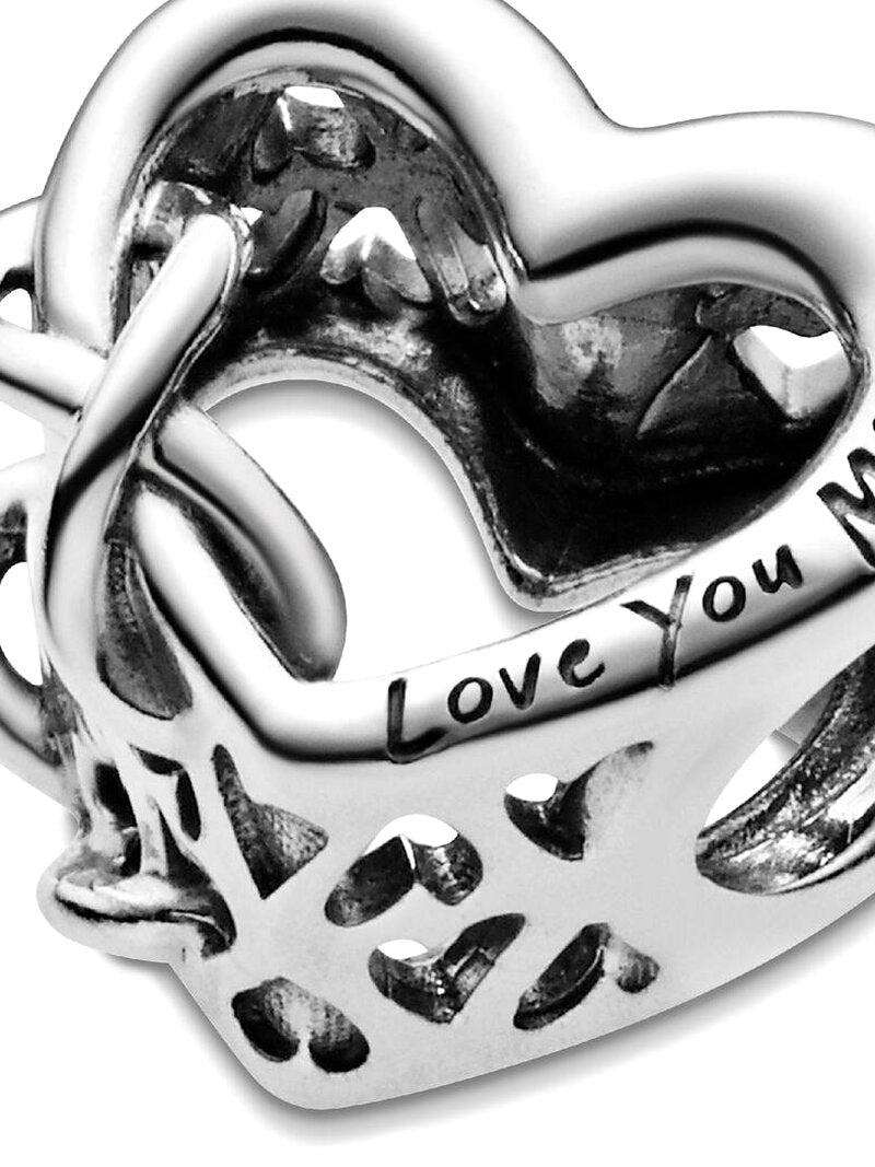 Sterling Silver Infinity Heart Engraved Charm