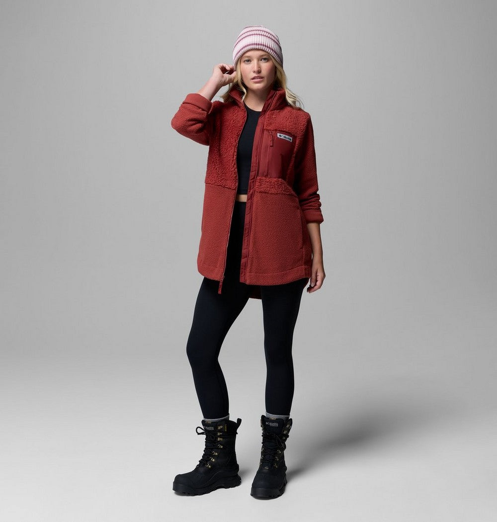 Women's Long Sherpa Full-Zip Fleece Jacket