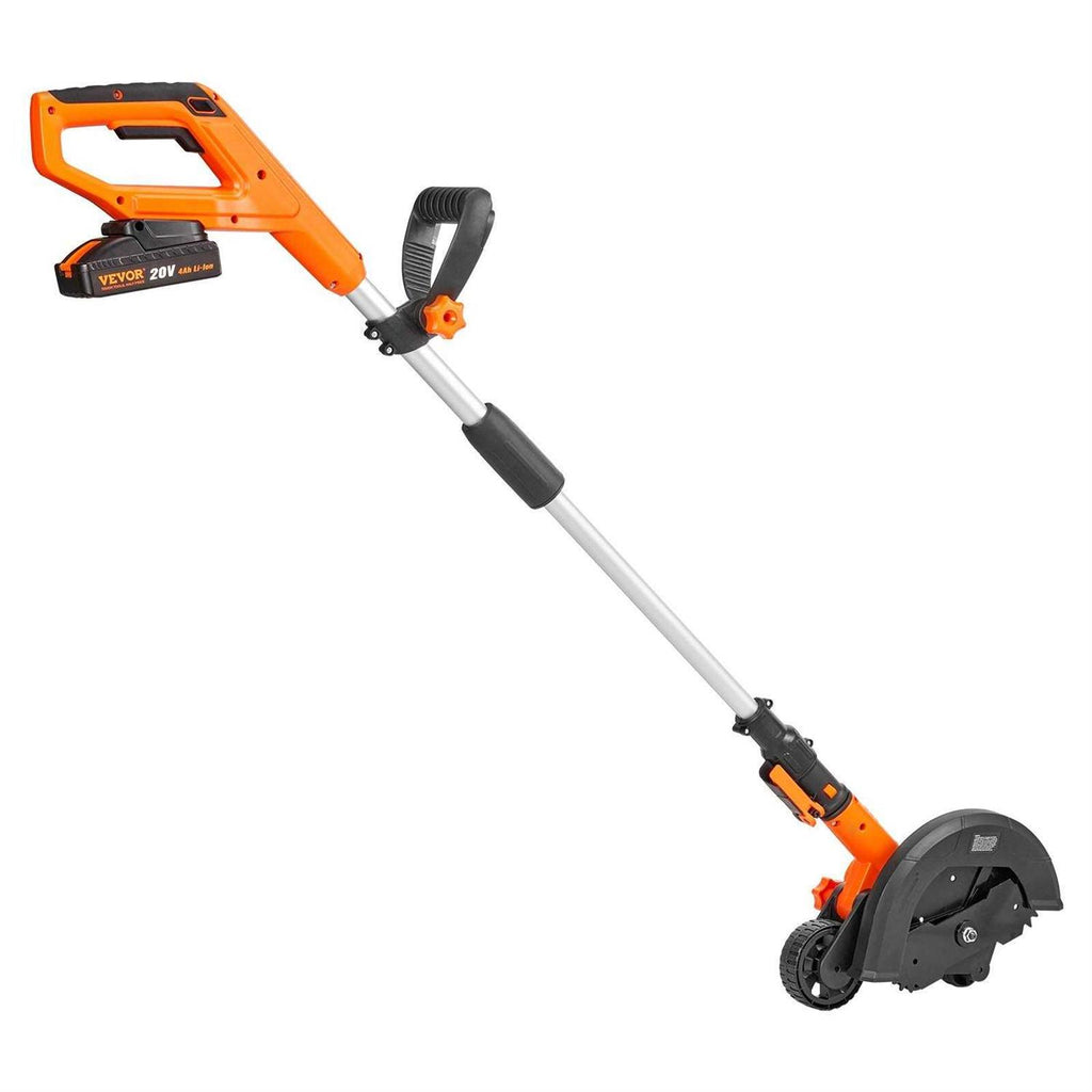 VEVOR Cordless Lawn Edger, 20 V, 9-inch Blade, Orange Black Silver - ASYTM02230