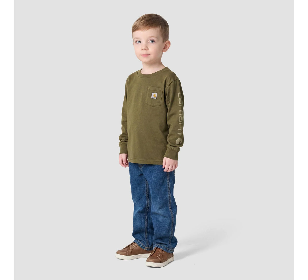 Boys' Garment-Dyed Pocket T-Shirt - Olive