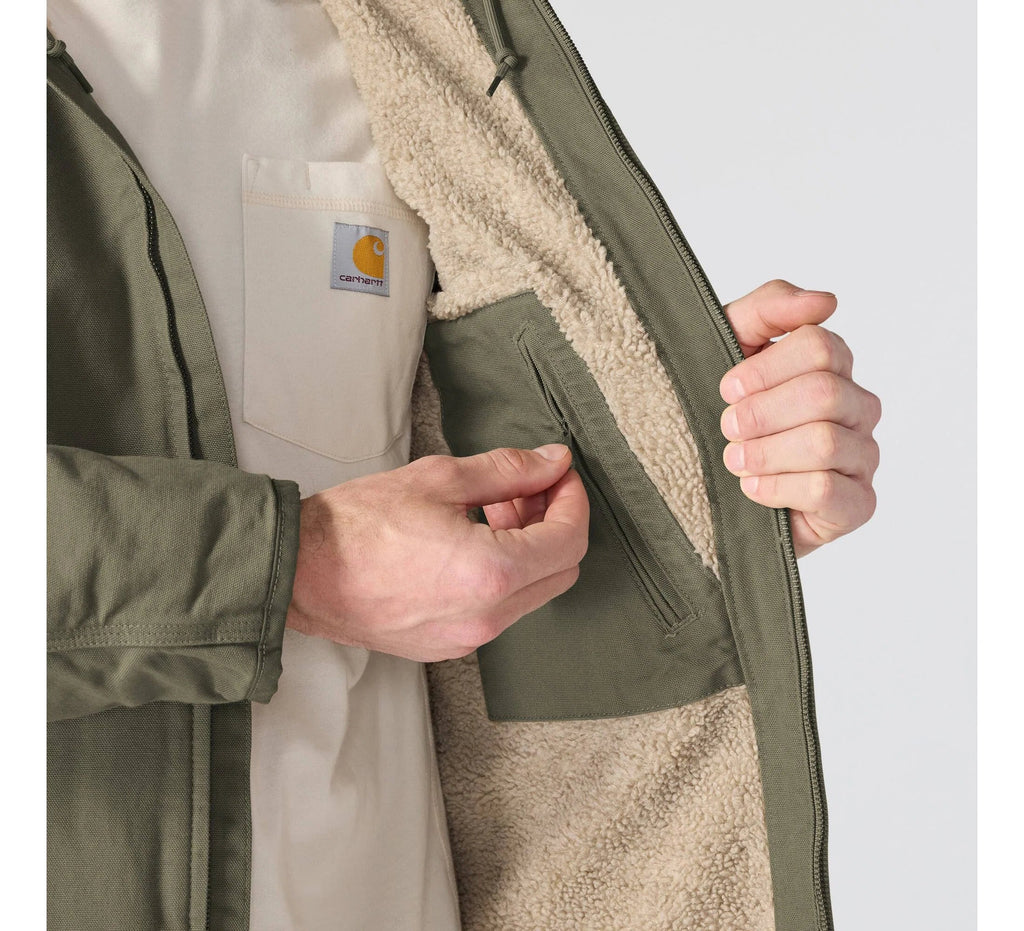 Men's Sherpa-Lined Cotton Canvas Jacket - Gravel