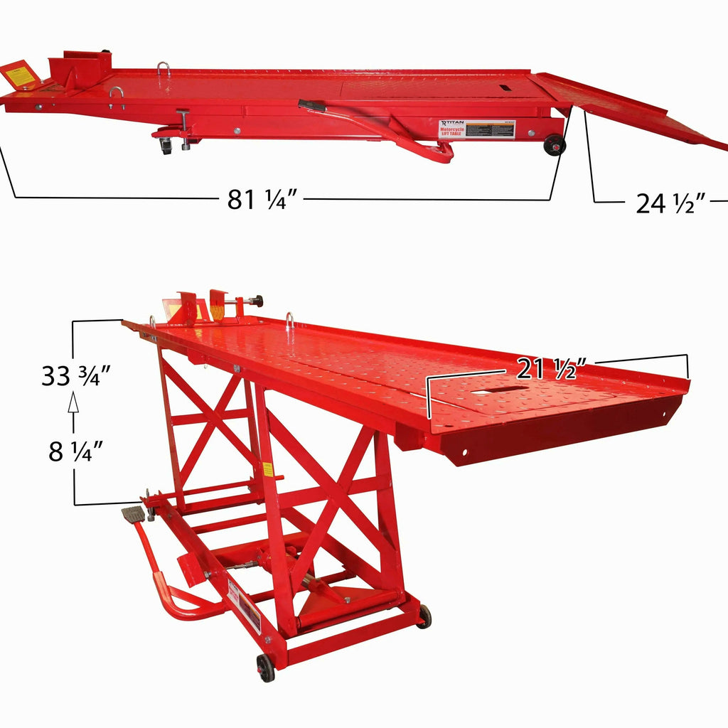 1,000 Lb Hydraulic Motorcycle Lift Table, Extra Long Heavy Duty