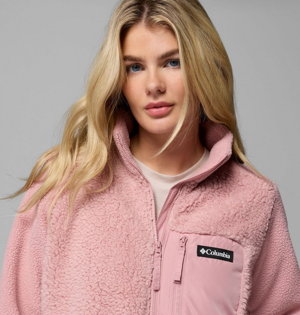 Women's Long Sherpa Full-Zip Fleece Jacket