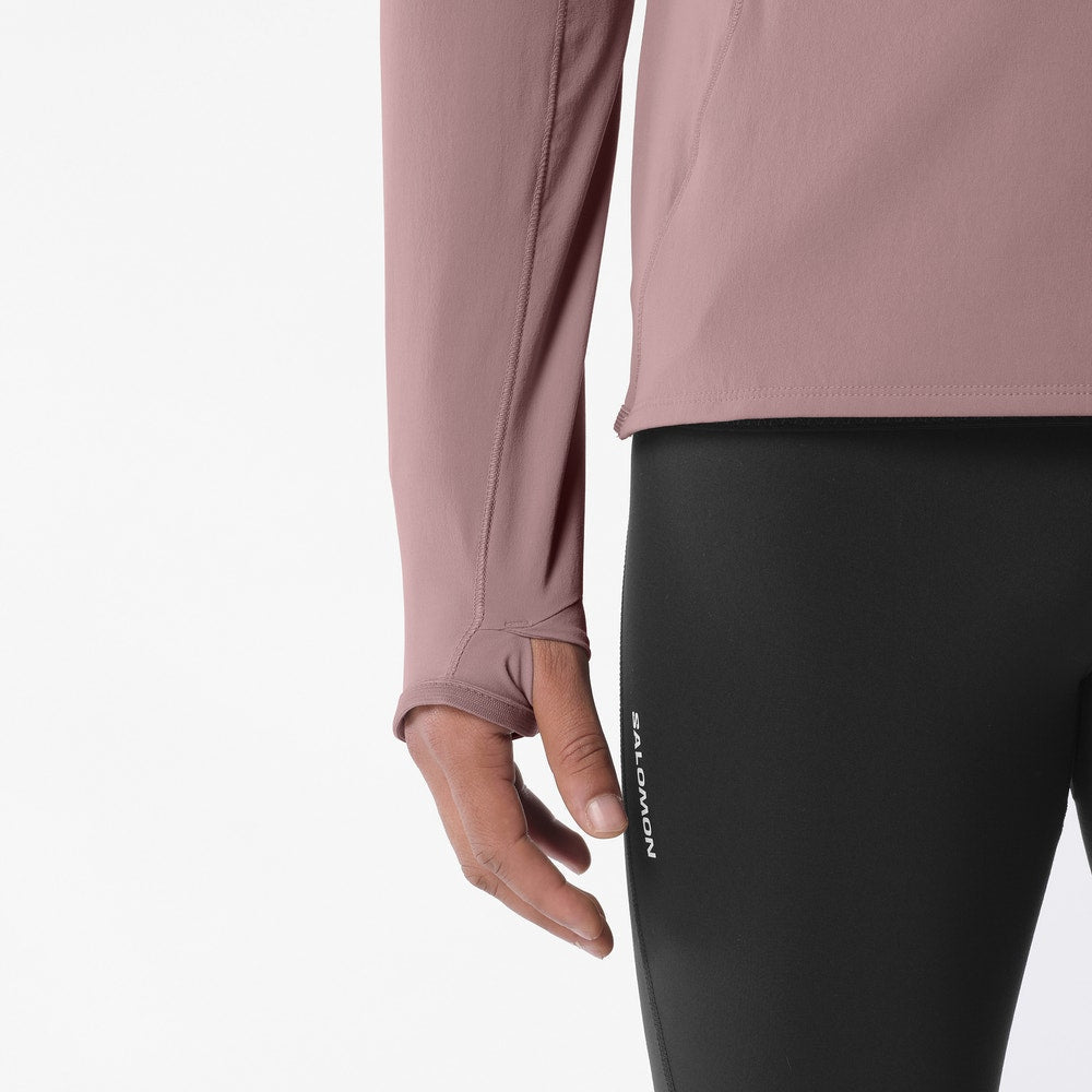 Men's Half-Zip Running Hoodie - Tan