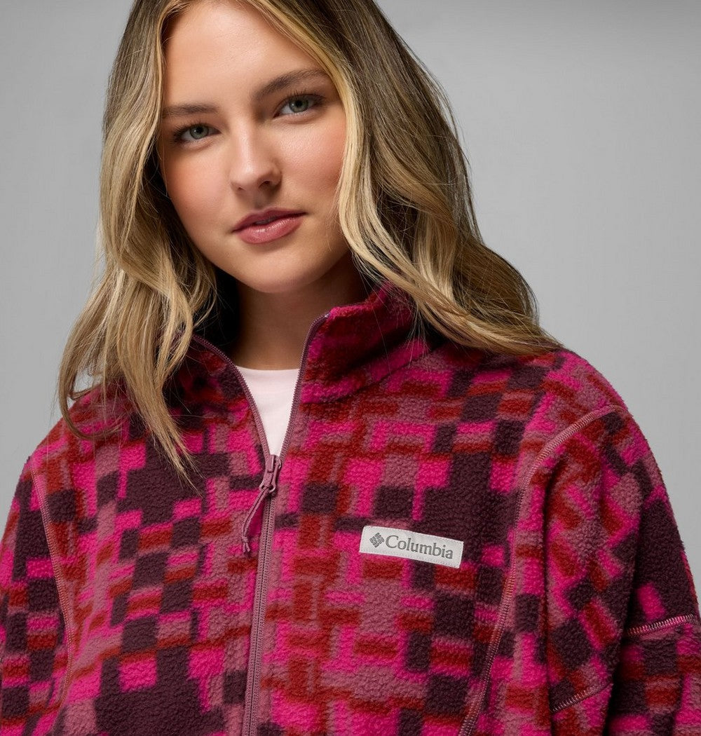 Women's Printed Fleece Half-Zip Pullover - Mauve