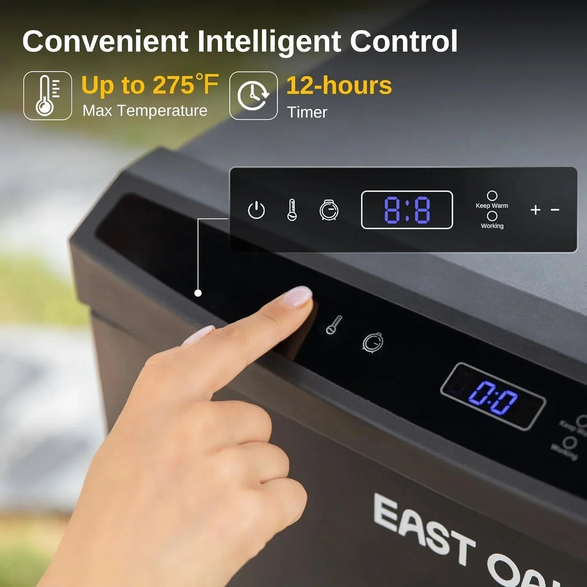 EAST OAK 30 in Outdoor Electric Smoker With Built-In Meat Probe
