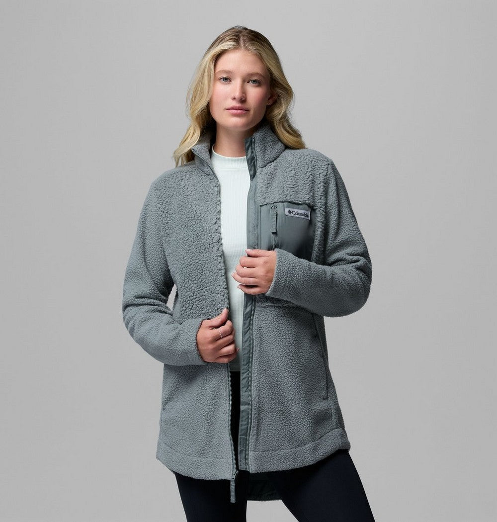 Women's Long Sherpa Full-Zip Fleece Jacket