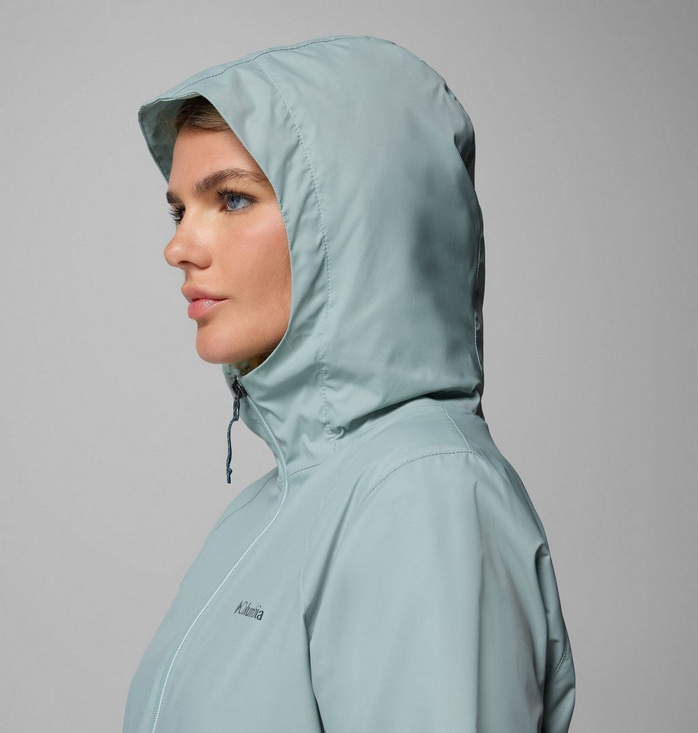 Women's Lined Long Rain Jacket - Blue