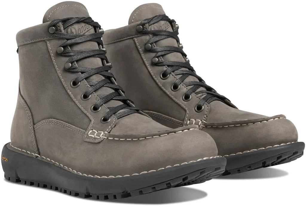 Women's Waterproof Moc Toe Leather Boot - Charcoal