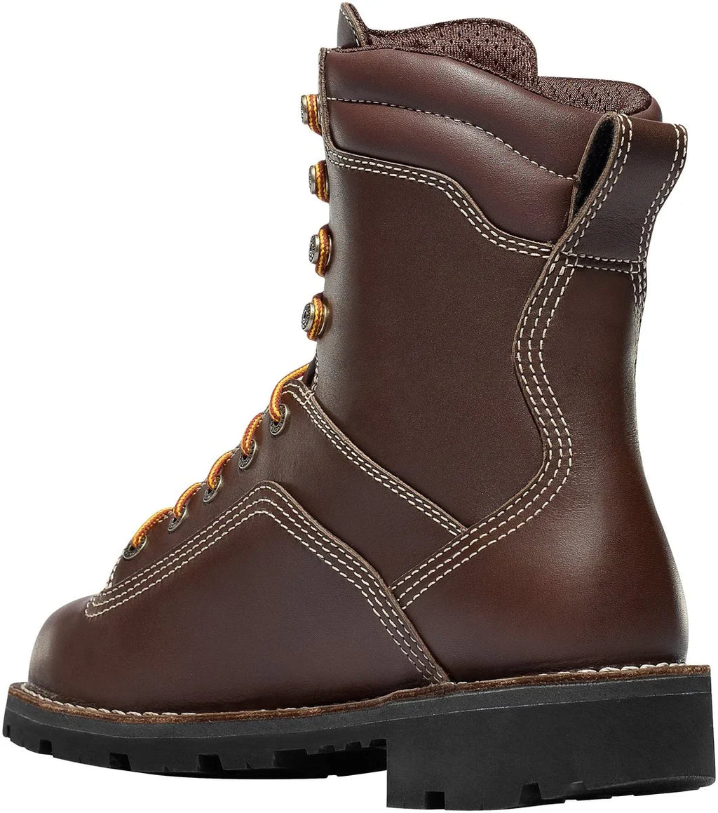 8-Inch Waterproof Alloy Toe Work Boots - Brown