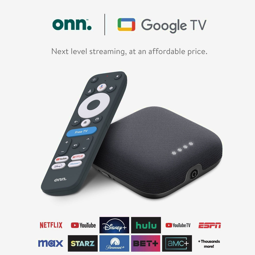 Onn. 4K Pro Streaming Device With Google TV, 4K UHD, Dolby Vision & Atmos, Wi Fi 6