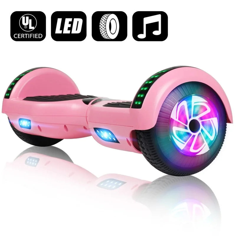 SISIGAD Self-Balancing Electric Hoverboard, Pink, 6.5 inch, 10 Mph
