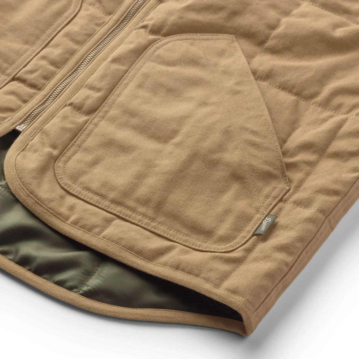 Insulated Duck Canvas Utility Vest - Khaki Olive