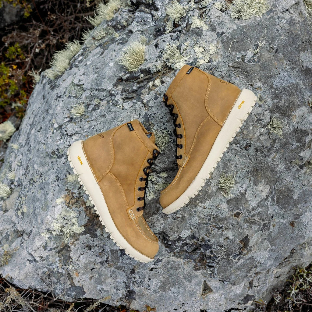 Waterproof Moc Toe Leather Boot - Bone Brown
