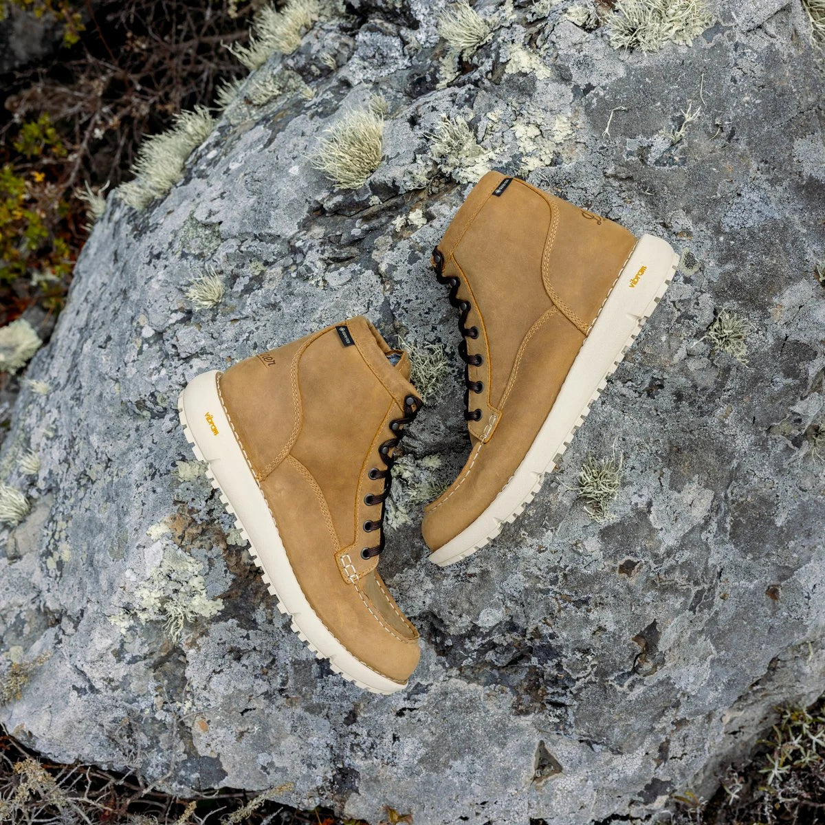 Waterproof Moc Toe Leather Boot - Bone Brown