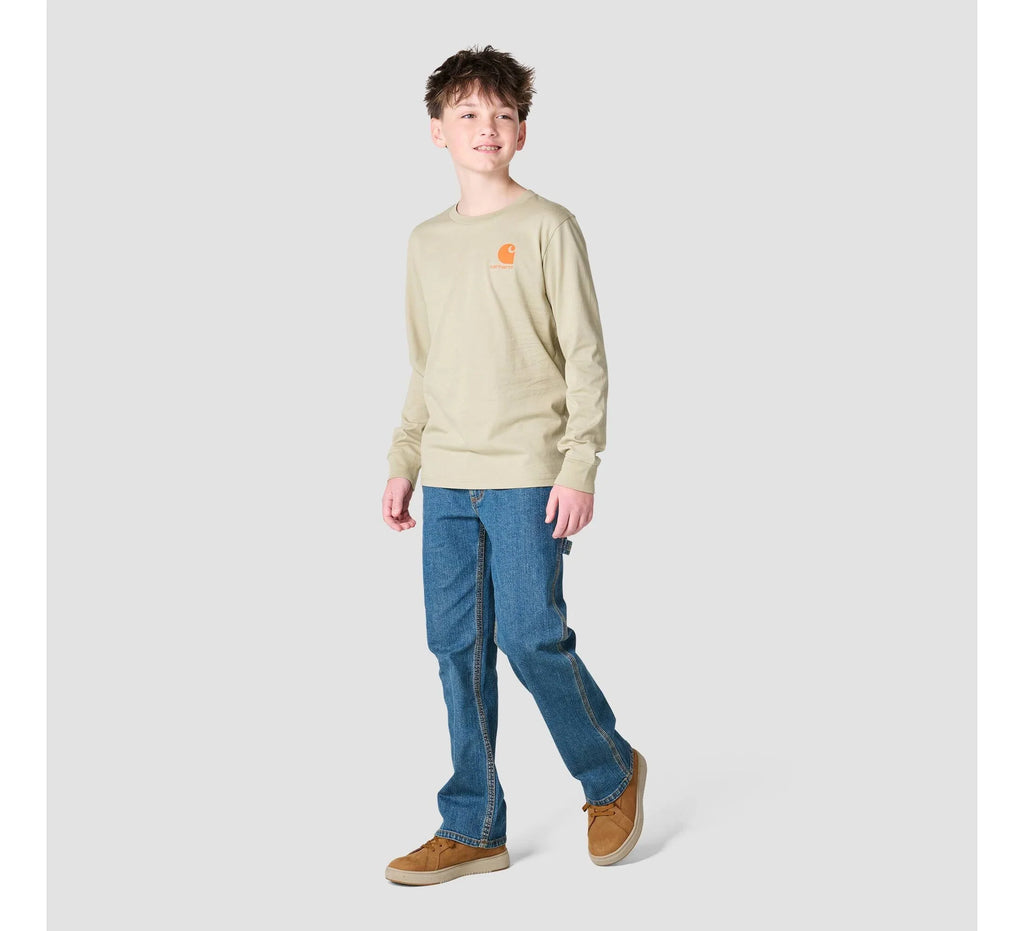 Boys' Long-Sleeve Skull Graphic T-Shirt - Tan