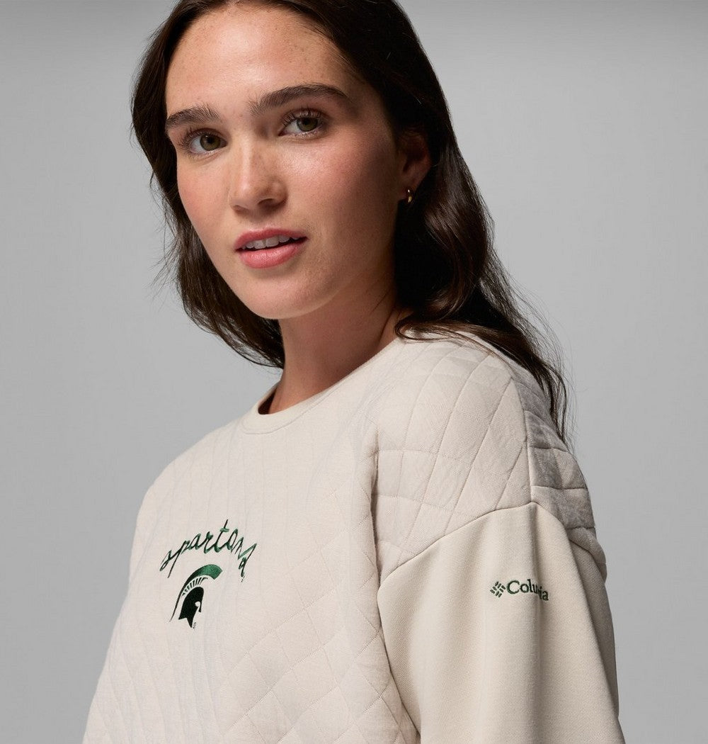 Women's Quilted Crew Sweatshirt - Stone
