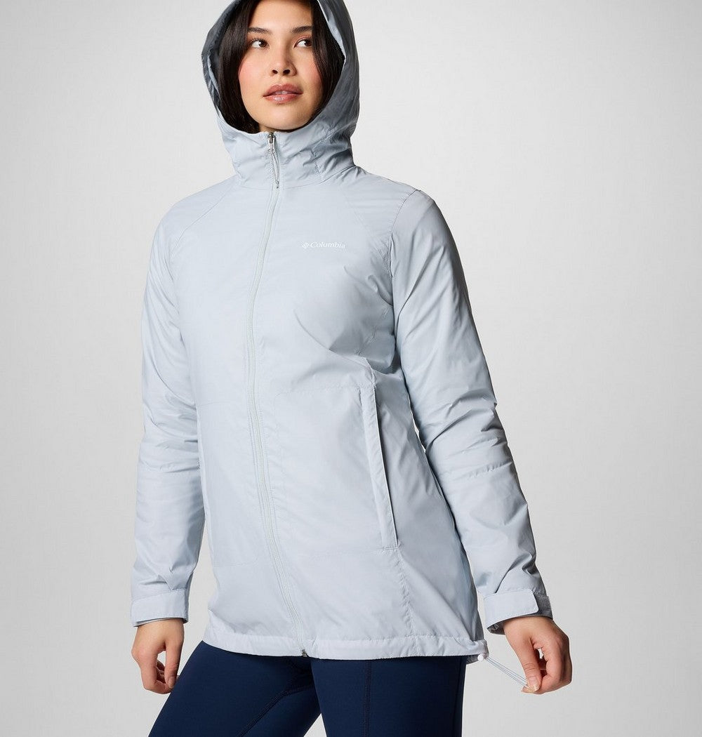 Women's Lined Long Rain Jacket - Blue