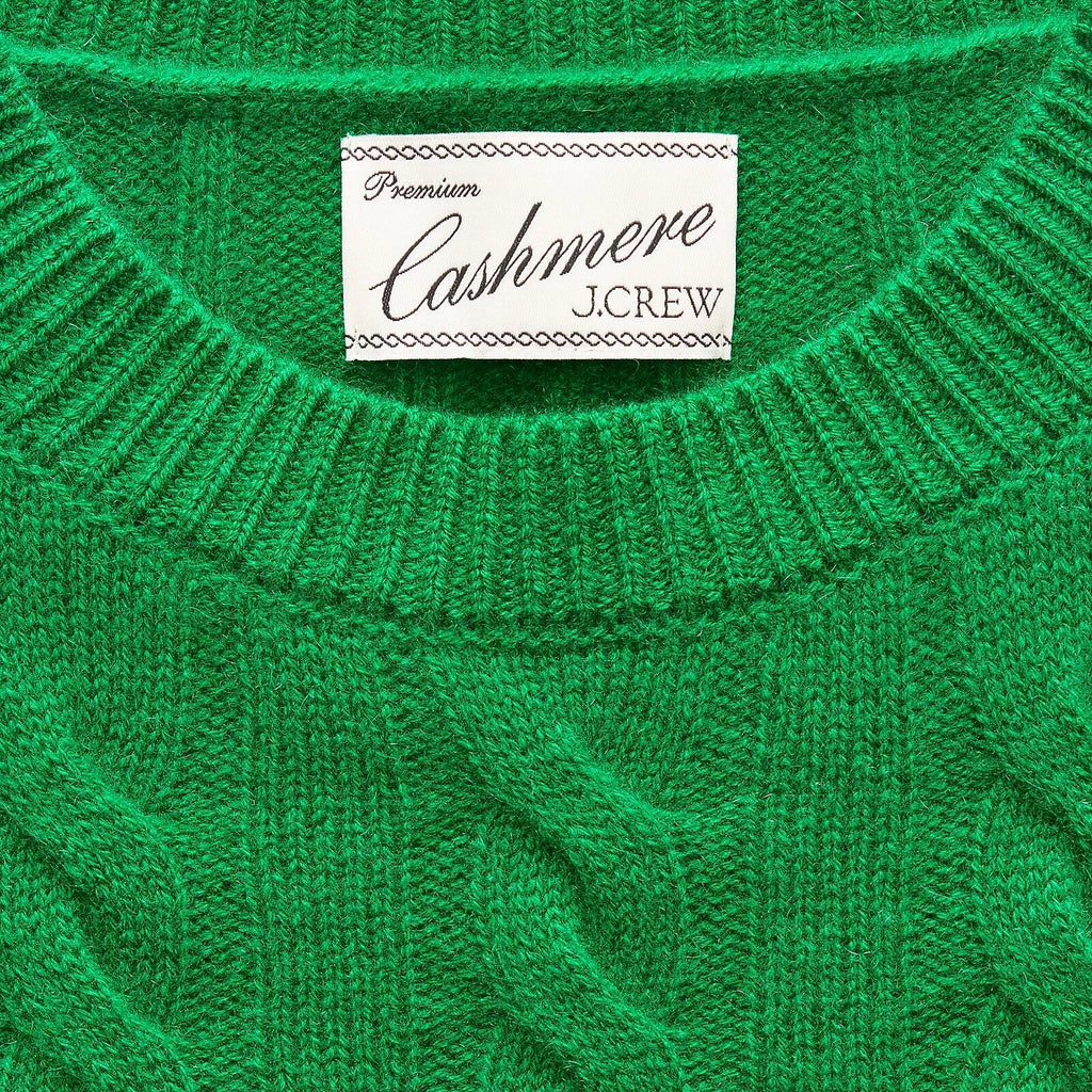 Women's Cable-Knit Cashmere Crewneck Sweater - Navy
