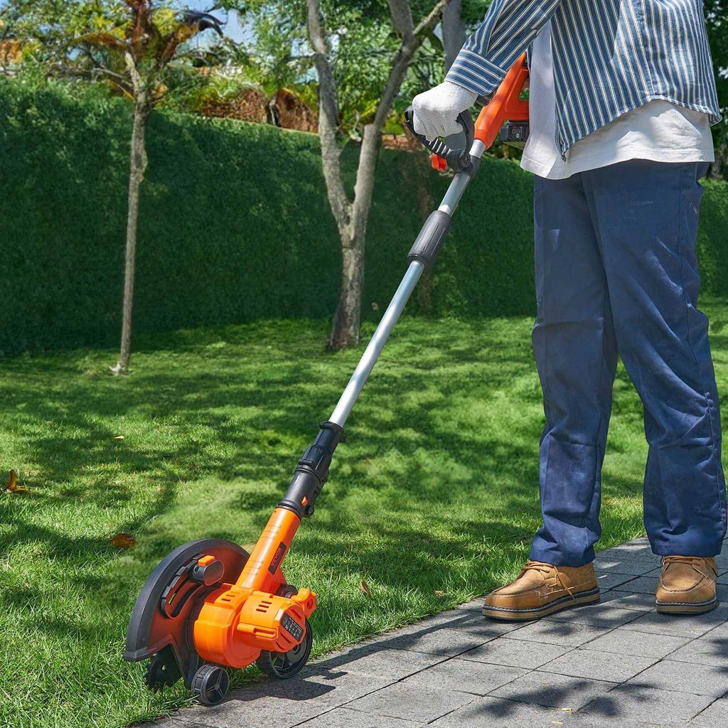 VEVOR Cordless Lawn Edger, 20 V, 9-inch Blade, Orange Black Silver - ASYTM02230