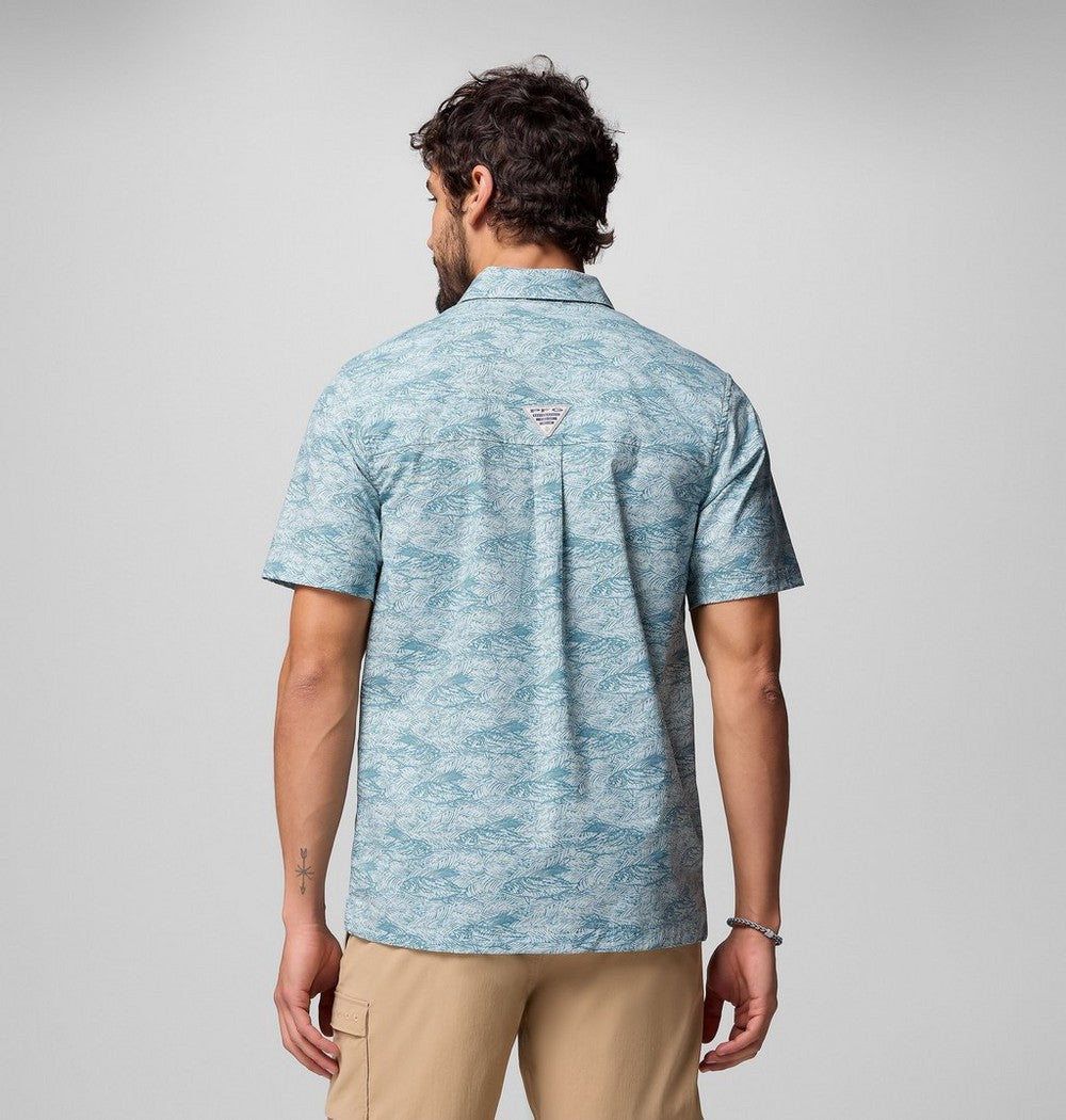 Men's Short-Sleeve Cotton Camp Shirt - Gray