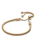 Gold-Plated Adjustable Slider Charm Bracelet