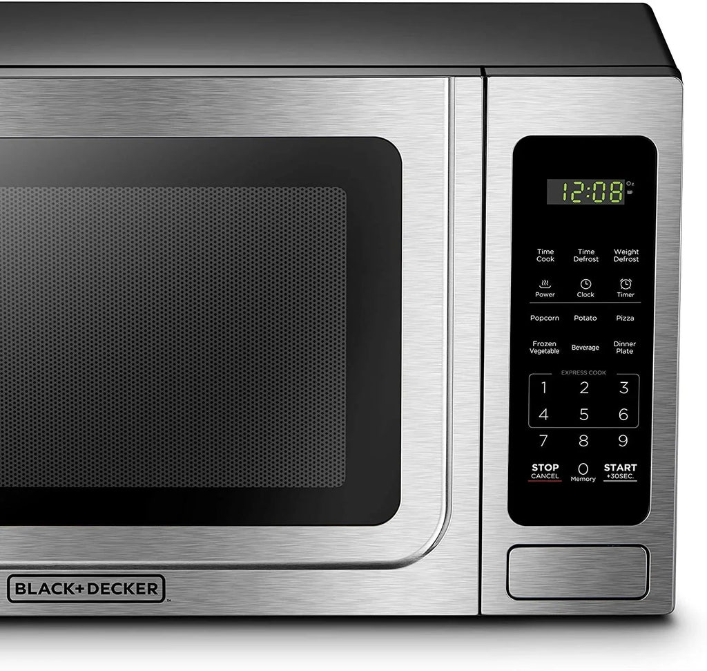 BLACK+DECKER 1.4 Cu Ft 1000 Watt Countertop Microwave Oven, Stainless Steel