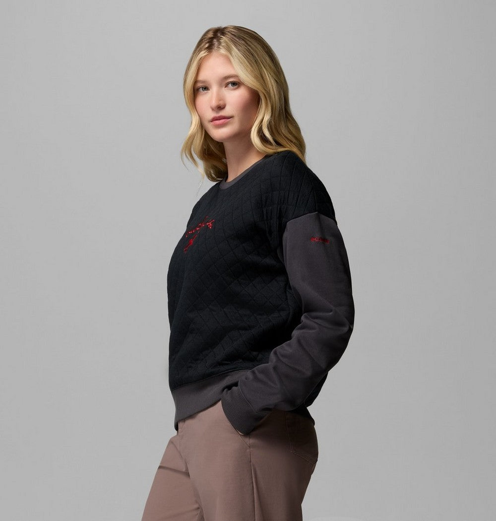 Women's Quilted Crew Sweatshirt - Black