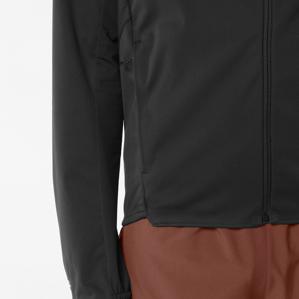 Men's Wind-Resistant Running Softshell Jacket - Black
