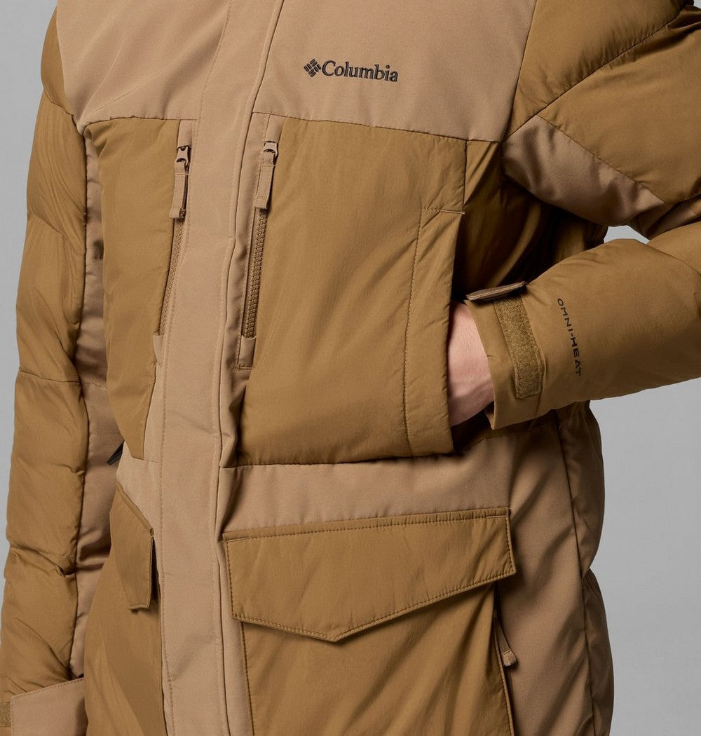 Men's Hooded Insulated Parka - Brown Black
