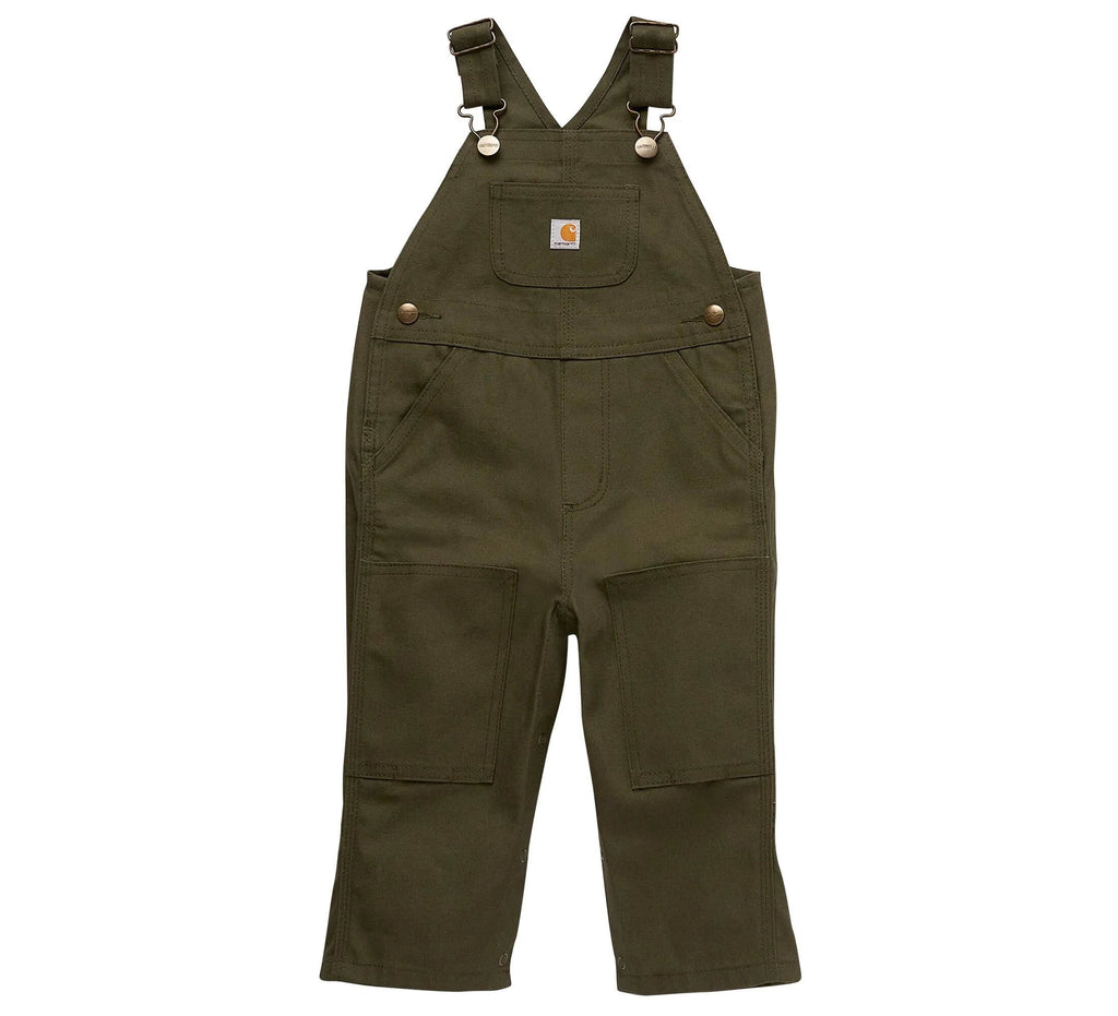 Baby and Toddler Canvas Bib Overalls - Olive