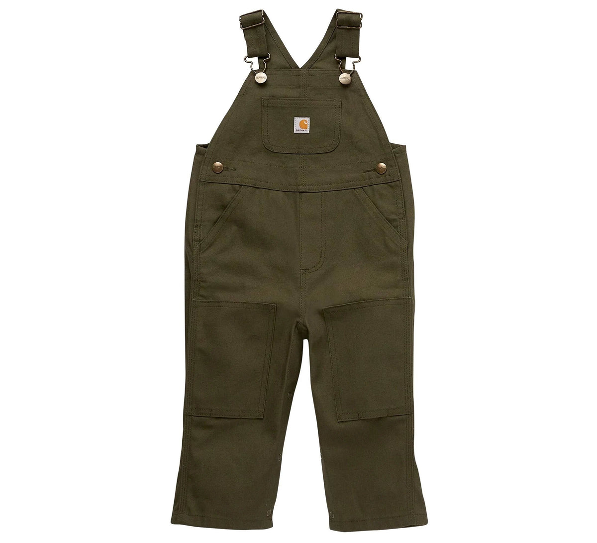 Baby and Toddler Canvas Bib Overalls - Olive