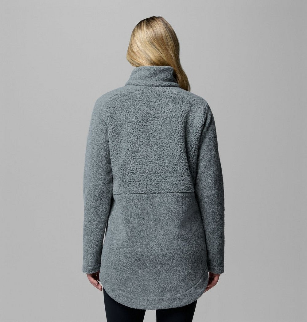 Women's Long Sherpa Full-Zip Fleece Jacket