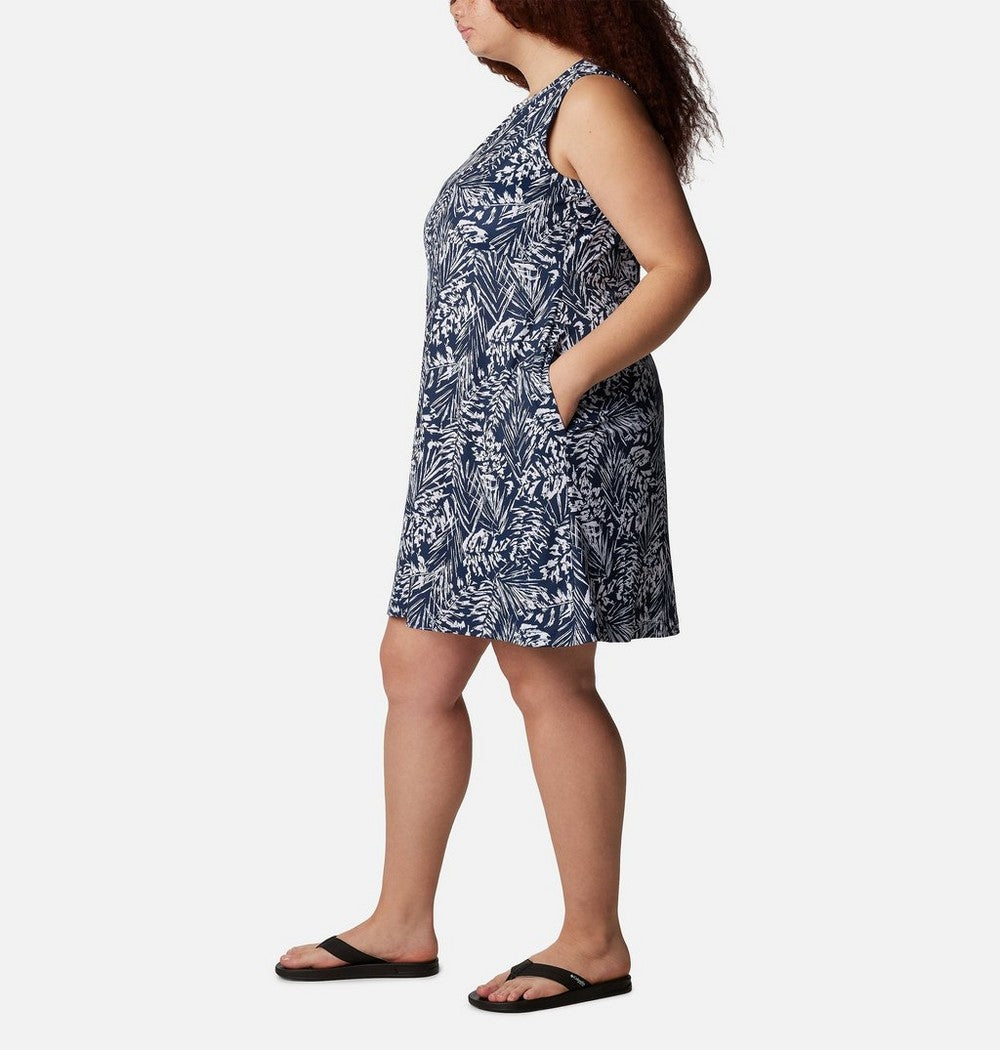 Women's Plus UPF 50 Tank Dress - Blue Print