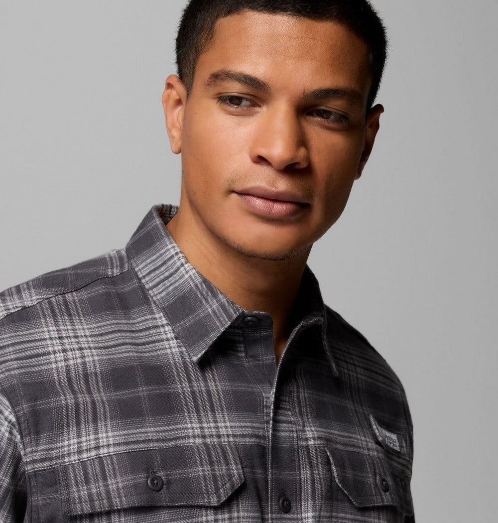 Men's Stretch Cotton Fishing Flannel Shirt - Blue