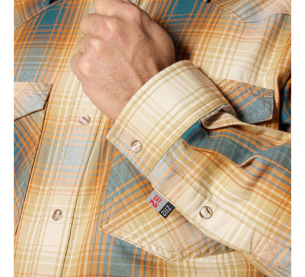 Men's Flame-Resistant Plaid Snap Shirt - Green