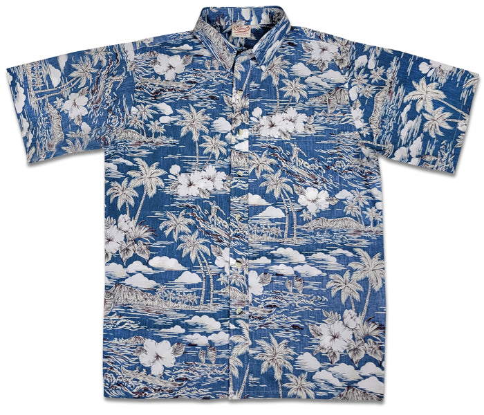 Surfer Reverse (Slate) Hawaiian Shirts