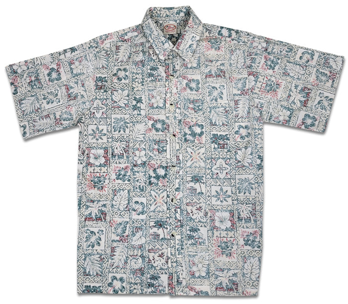 Island Shack Reverse (Cream) Hawaiian Shirts