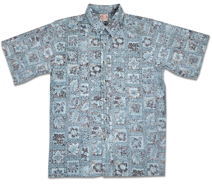 Island Shack Reverse (Sage) Hawaiian Shirts